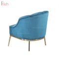 Modern design home velvet fabric accent chair armchair with gold metal legs for living room hotel sofa